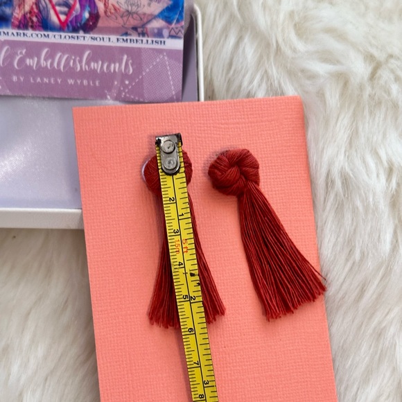 NeW:MaCrAmÈ MoDeRn CoTToN KnOttEd EaRriNg StUdS eArRiNgS hAnDcRaFtEd By LaNeY - Picture 8 of 16